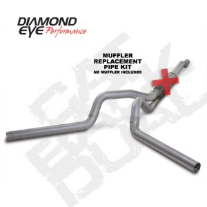 Ford F350 Performance Exhaust - Diamond Eye Performance - Cat Back, Dual Exit, Aluminized - `03-`07